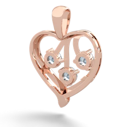 Amethyst Glowing Heart 14K Rose Gold pendant P2233