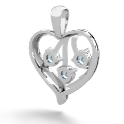 Garnet Glowing Heart 14K White Gold pendant P2233