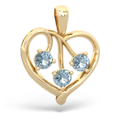 Lab Sapphire Glowing Heart 14K Yellow Gold pendant P2233