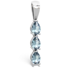 Aquamarine Dew Drops 14K White Gold pendant P2251