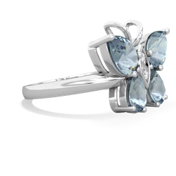 Aquamarine Butterfly 14K White Gold ring R2215