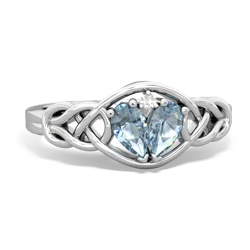 Aquamarine Celtic Love Knot 14K White Gold ring R5420