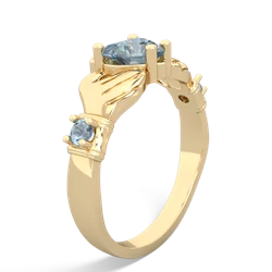 Aquamarine Claddagh Keepsake 14K Yellow Gold ring R5245