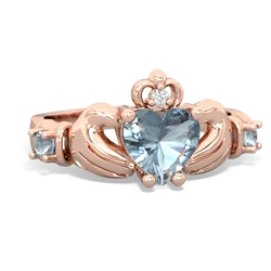 Blue Topaz Claddagh Keepsake 14K Rose Gold ring R5245