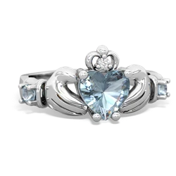 London Topaz Claddagh Keepsake 14K White Gold ring R5245