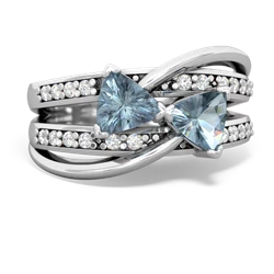 Aquamarine Bowtie 14K White Gold ring R2360