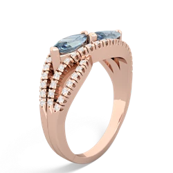 Aquamarine Diamond Rivers 14K Rose Gold ring R3070