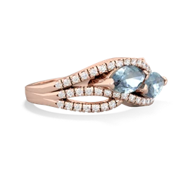 Aquamarine Diamond Rivers 14K Rose Gold ring R3070