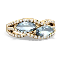 Aquamarine Diamond Rivers 14K Yellow Gold ring R3070