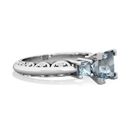 Blue Topaz Eternal Embrace Engagement 14K White Gold ring C2001