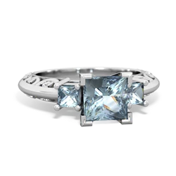 Blue Topaz Eternal Embrace Engagement 14K White Gold ring C2001