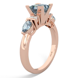 White Topaz 6Mm Princess Eternal Embrace Engagement 14K Rose Gold ring C2002