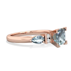 Lab Sapphire 6Mm Princess Eternal Embrace Engagement 14K Rose Gold ring C2002