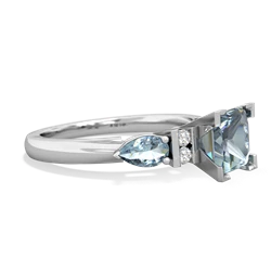 Alexandrite 6Mm Princess Eternal Embrace Engagement 14K White Gold ring C2002