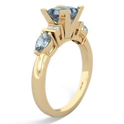 White Topaz 6Mm Princess Eternal Embrace Engagement 14K Yellow Gold ring C2002