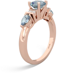 Blue Topaz 6Mm Round Eternal Embrace Engagement 14K Rose Gold ring R2005