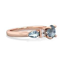 Onyx 6Mm Round Eternal Embrace Engagement 14K Rose Gold ring R2005