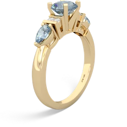 London Topaz 6Mm Round Eternal Embrace Engagement 14K Yellow Gold ring R2005