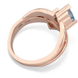 Aquamarine Split Band Swirl 14K Rose Gold ring R2341