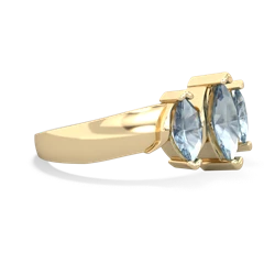 Aquamarine Three Peeks 14K Yellow Gold ring R2433