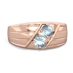 Aquamarine Men's Streamline 14K Rose Gold ring R0460