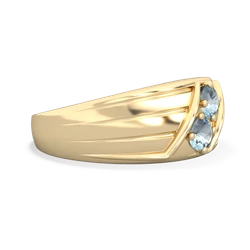 Aquamarine Men's Streamline 14K Yellow Gold ring R0460