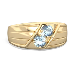 Aquamarine Men's Streamline 14K Yellow Gold ring R0460