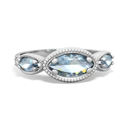 Sapphire Milgrain Marquise 14K White Gold ring R5700