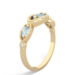 Lab Sapphire Milgrain Marquise 14K Yellow Gold ring R5700