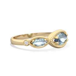 Sapphire Milgrain Marquise 14K Yellow Gold ring R5700