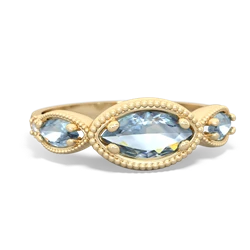 Blue Topaz Milgrain Marquise 14K Yellow Gold ring R5700