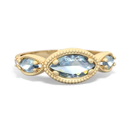 London Topaz Milgrain Marquise 14K Yellow Gold ring R5700