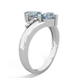 Aquamarine Heart To Heart 14K White Gold ring R2064