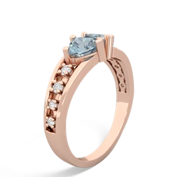 Aquamarine Heart To Heart 14K Rose Gold ring R3342