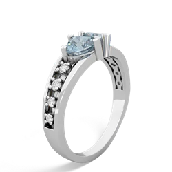 Aquamarine Heart To Heart 14K White Gold ring R3342