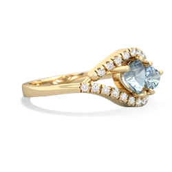 Aquamarine Mother And Child 14K Yellow Gold ring R3010