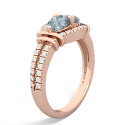 Aquamarine Art-Deco Keepsake 14K Rose Gold ring R5630