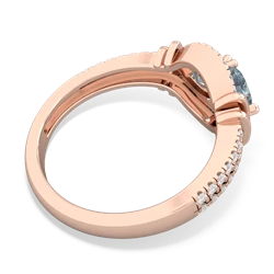 Aquamarine Art-Deco Keepsake 14K Rose Gold ring R5630