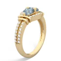 Aquamarine Art-Deco Keepsake 14K Yellow Gold ring R5630