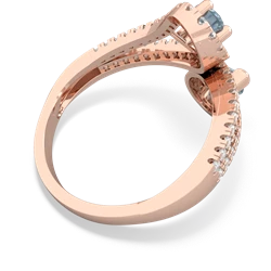 Aquamarine Diamond Dazzler 14K Rose Gold ring R3000