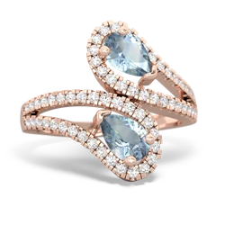 Aquamarine Diamond Dazzler 14K Rose Gold ring R3000