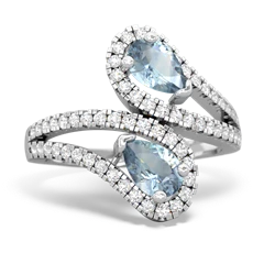 Aquamarine Diamond Dazzler 14K White Gold ring R3000