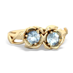 Aquamarine Rose Garden 14K Yellow Gold ring R5510