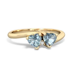 Aquamarine Sweethearts 14K Yellow Gold ring R5260