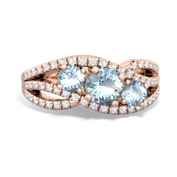 Sapphire Three Stone Aurora 14K Rose Gold ring R3080