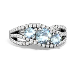 Aquamarine Three Stone Aurora 14K White Gold ring R3080