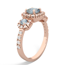 Lab Sapphire Regal Halo 14K Rose Gold ring R5350