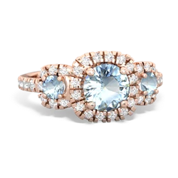 Aquamarine Regal Halo 14K Rose Gold ring R5350