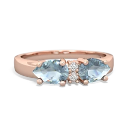 Aquamarine Pear Bowtie 14K Rose Gold ring R0865