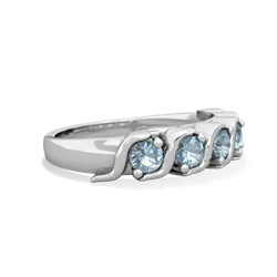 Aquamarine Anniversary Band 14K White Gold ring R2089